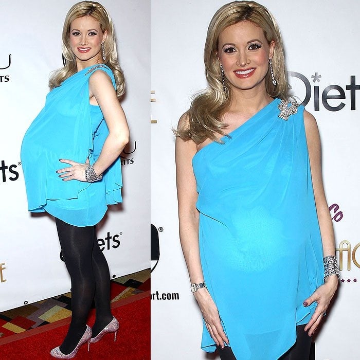 Holly Madison in platform stilettos while pregnant