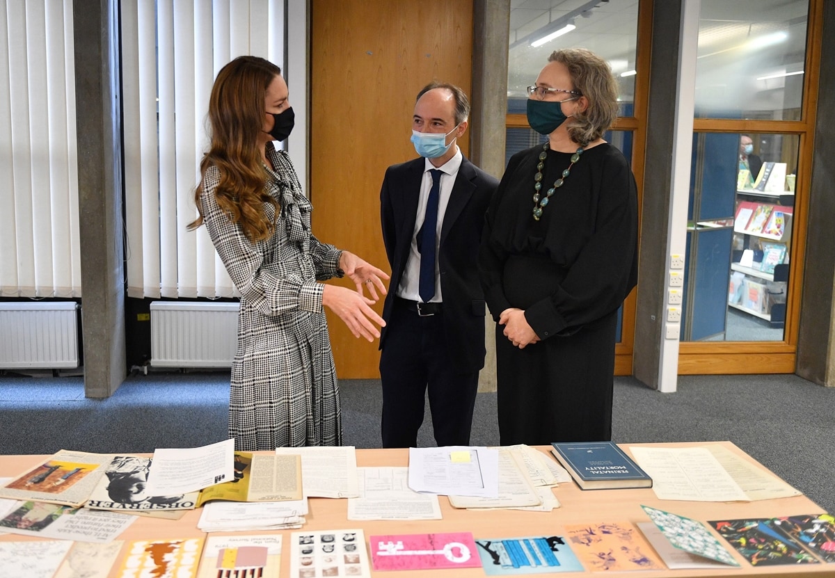 Britain's Catherine, Duchess of Cambridge, during her visit to University College London's Centre for Longitudinal Studies