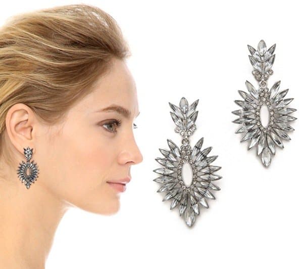 Kenneth Jay Lane Clip On Crystal Earrings