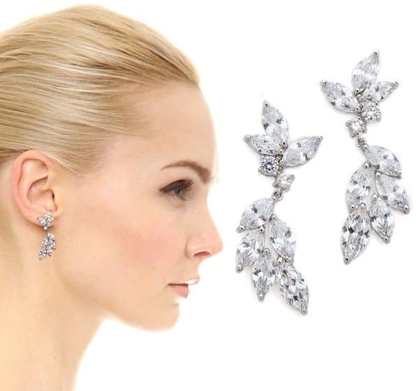 Kenneth Jay Lane Marquis Hanging Crystal Earrings