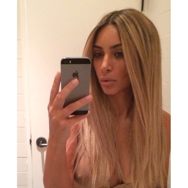 Kim Kardashian exposing her nipple on Instagram