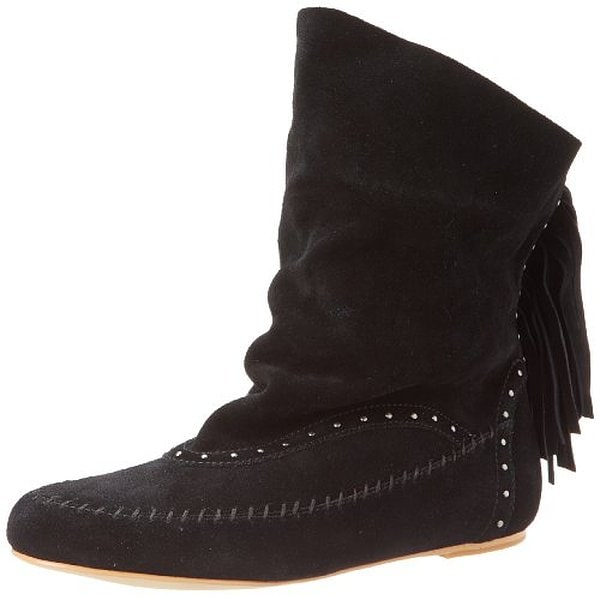 Koolaburra Becca Fringe Slouch Boots in Black