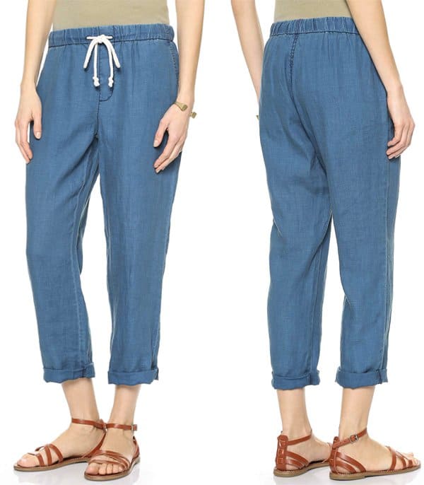 Madewell Indigo Linen Drawstring Pants