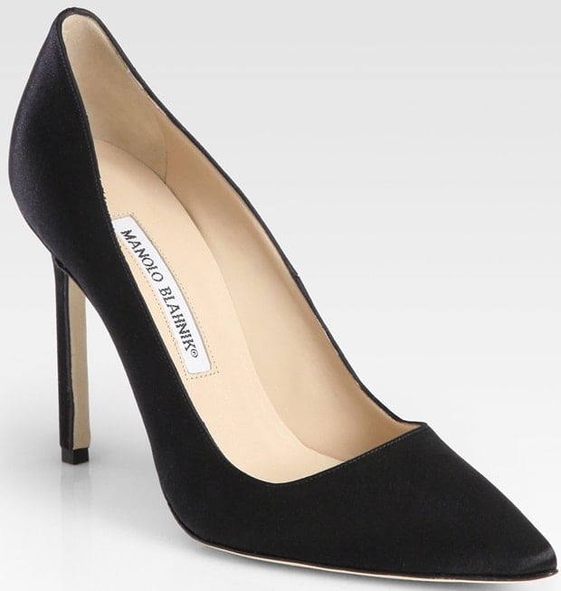 Manolo Blahnik "BB" Black Point-Toe Pumps