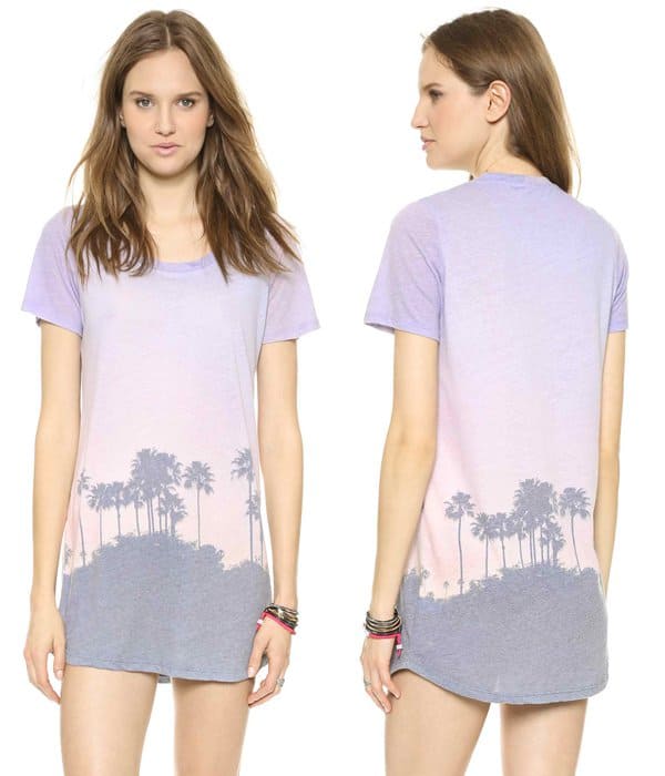 Monrow Cali Print Tshirt Dress