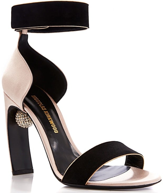 Nicholas Kirkwood Swarovski-Embellished Suede-and-Satin Sandals