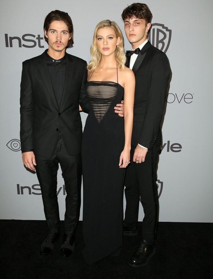 Nicola Peltz with her brother Will Peltz and her then-boyfriend Anwar Hadid