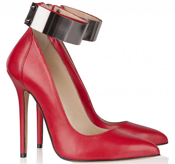 Olcay Gulsen Metal-Ankle Pumps in Red