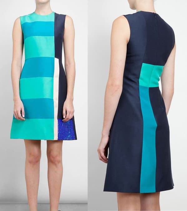 Roksanda Ilincic Colour Blocked Silk-Cotton Dress