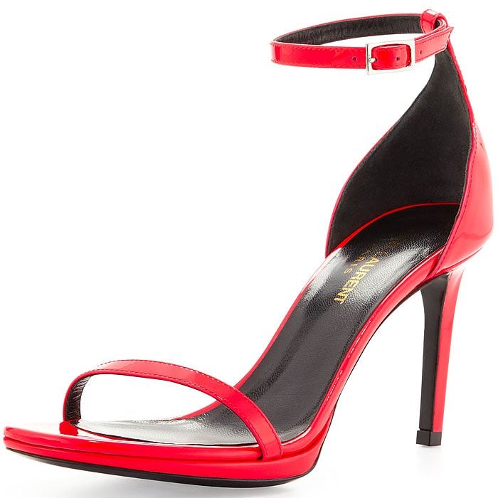 Saint Laurent Red Jane Ankle-Strap Sandals