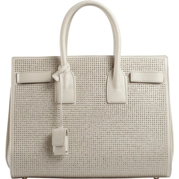 Saint Laurent Studded 'Sac de Jour' Carryall in White (Small)