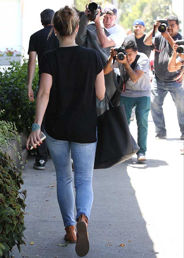 Sophia Bush in a casual ensemble leaving Gracias Madre restaurant in Los Angeles