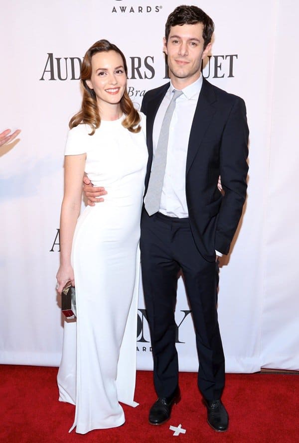 Leighton Meester and Adam Brody make a stylish couple on the red carpet at the 68th Annual Tony Awards