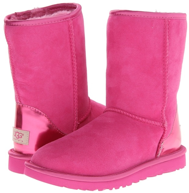 UGG Classic Short Metallic Patent Princess Pink