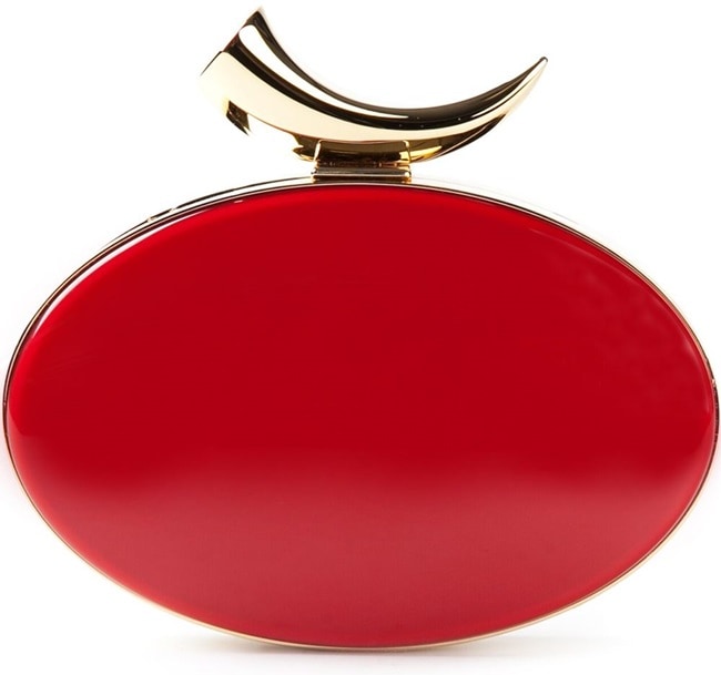 Giuseppe Zanotti Enamel Box Clutch in Red