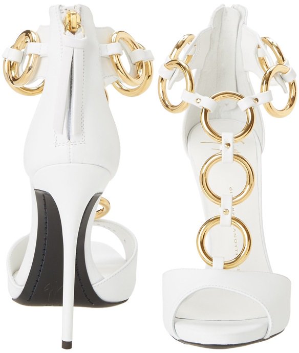 Giuseppe Zanotti Gold-Ring T-Strap Sandals