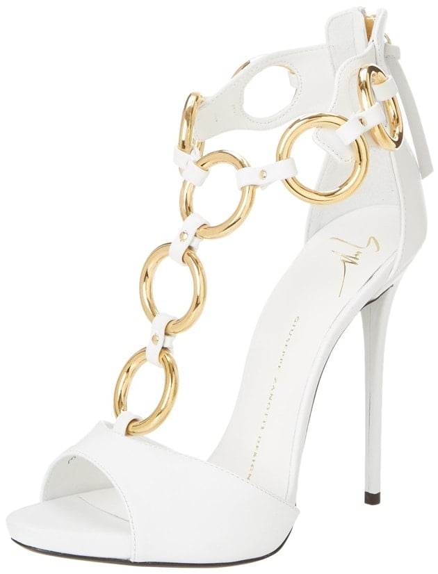 Giuseppe Zanotti Gold-Ring T-Strap Sandals