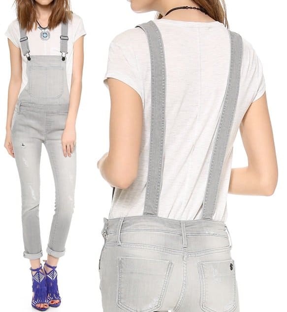 ONE By Black Orchid Skinny Overalls in Cashmere