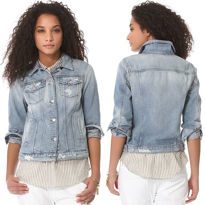 7 For All Mankind Denim Jacket in light destroyed