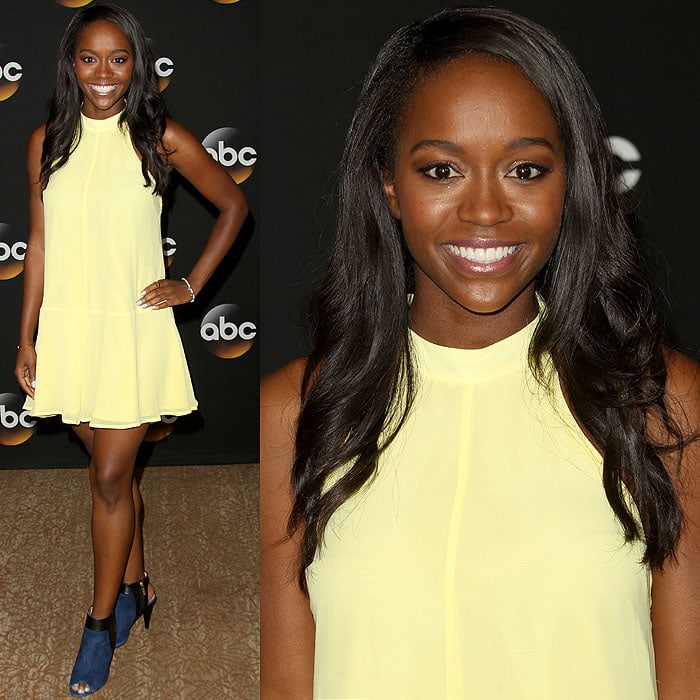 Actress Aja Naomi King attends the Disney & ABC Television Group's TCA Summer Press Tour