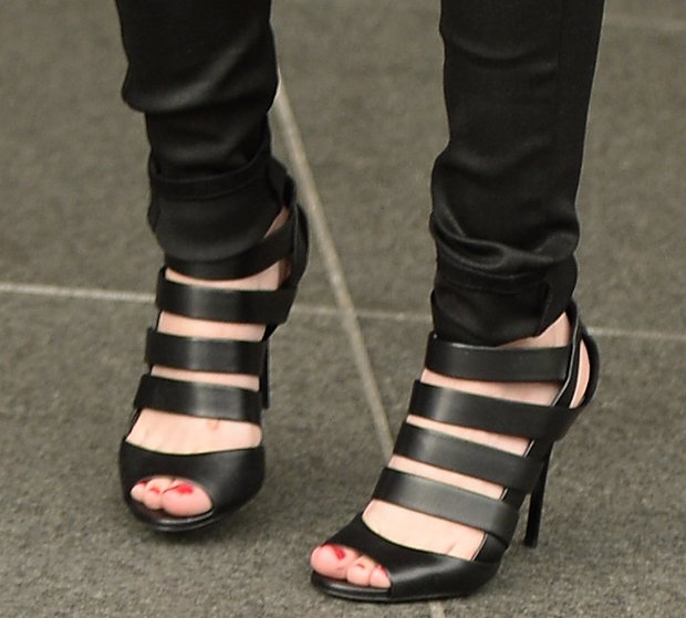 Cher Lloyd wearing Jimmy Choo sandal booties