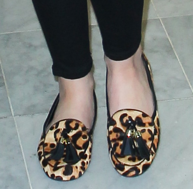 Cher Lloyd wearing trendy leopard-print flats