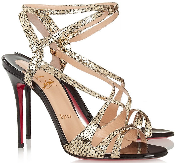 Christian Louboutin "Audrey" Sandals in Textured Metallic