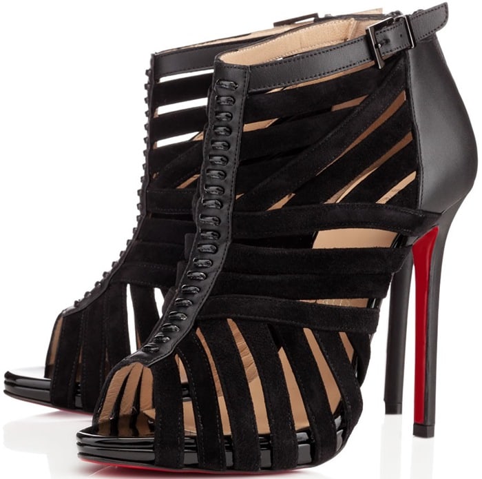 Christian Louboutin "Karina" Cage Ankle Booties