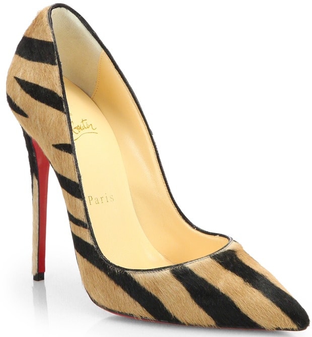 Christian Louboutin Brown So Kate Striped Calf Hair Pumps