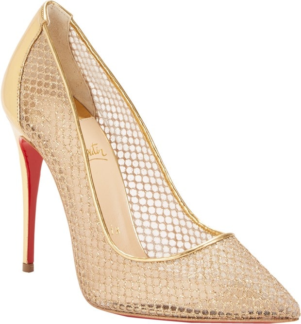 Christian Louboutin Gold Follies Resille Pumps