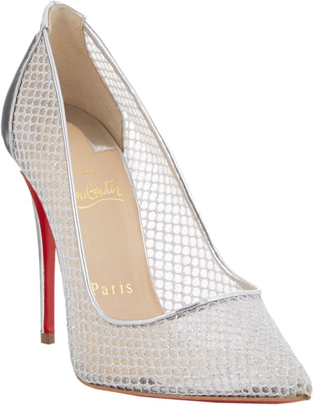 Christian Louboutin Silver Follies Resille Pumps