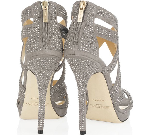 Jimmy Choo "Collar" Sandals in Pebble/Silver