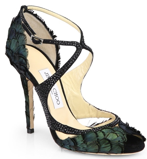 Jimmy Choo Kamelia Feather Sandals