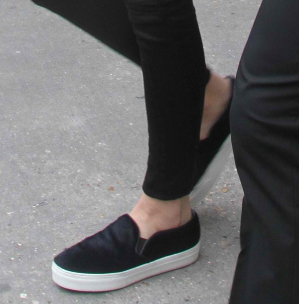 Kendall Jenner styled her jeans with Celine skate slip-on shoes