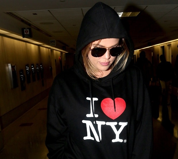 Khole Kardashian and French Montana arriving into Los Angeles International Airport (LAX)