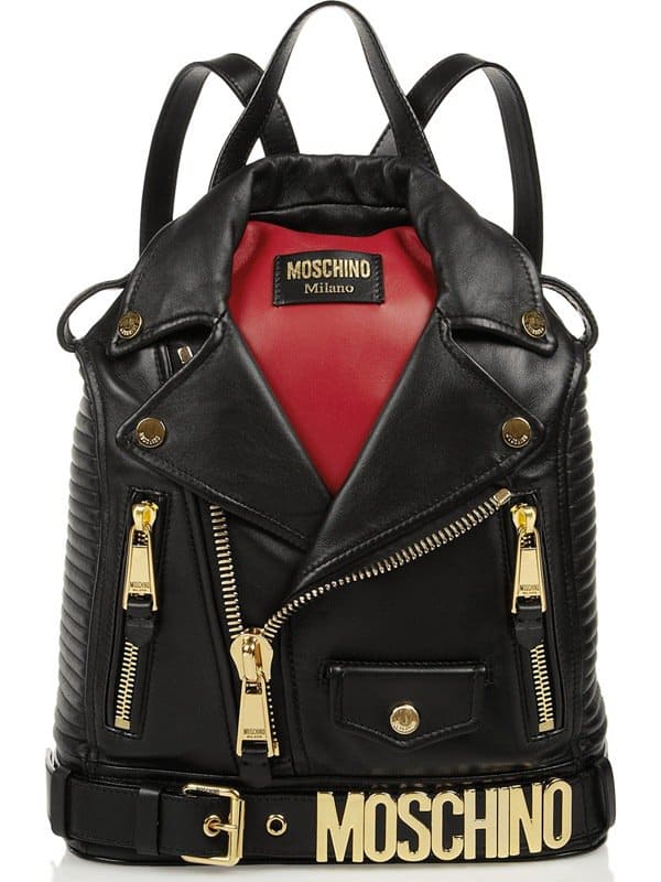 A recreation of the label's iconic 'Perfecto' jacket, this zip-top black leather backpack is fitted with a top handle and two straps so you can carry it in your hand or over your shoulder