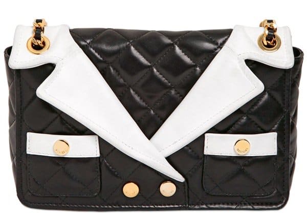 Moschino Jacket Lapels Nappa Leather Shoulder Bag