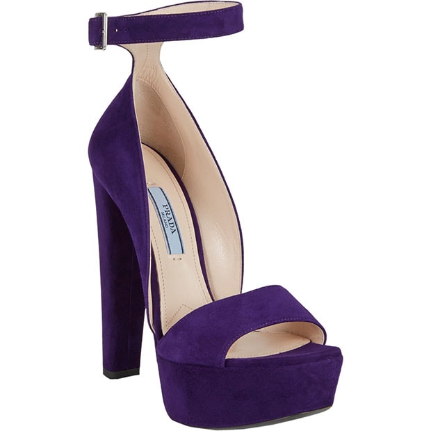 Prada Ankle-Strap Platform Sandals in Purple