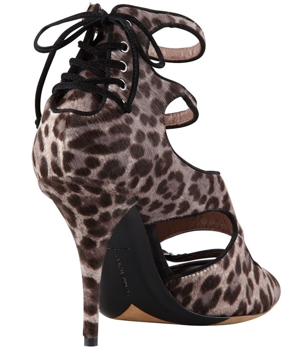Tabitha Simmons Bailey Double-Wrap Leopard-Print Calf Hair Sandals
