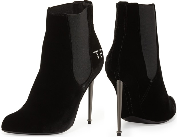 Tom Ford TF Gored Velvet Ankle Bootie