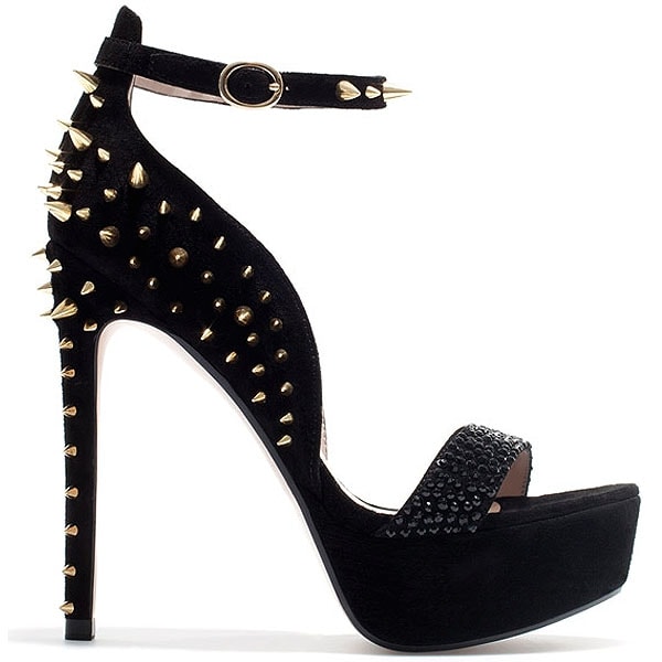 Zara spiked ankle strap platform sandals