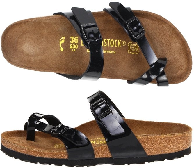 Birkenstock "Mayari" Black Patent Leather Slides