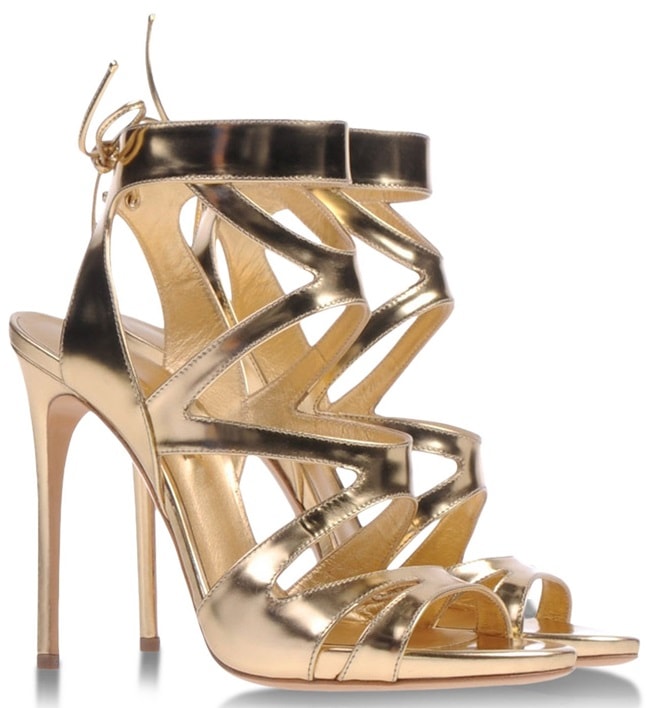 Casadei Cutout Ankle-Tie Sandals