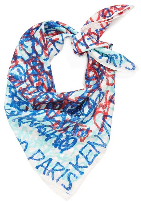 Kenzo Scribble Letter Silk Scarf