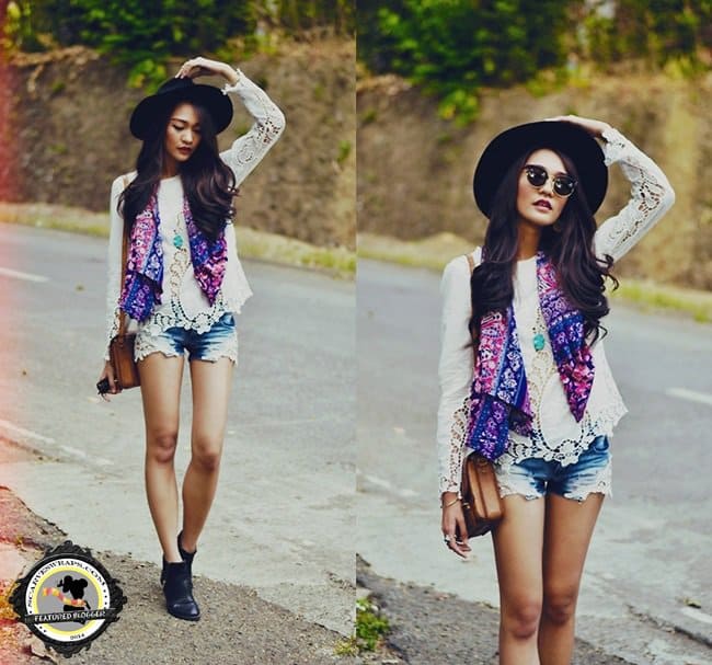 Kristine G. from Heteroheroine showcases a trendy, bohemian-inspired outfit
