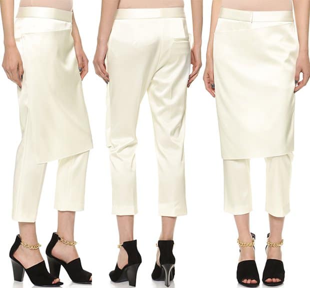 3.1 Phillip Lim Apron Pants in White Satin