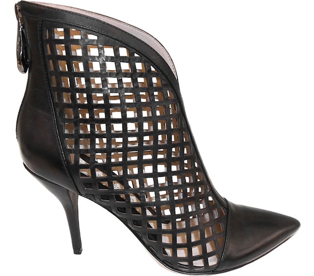 Carolinna Espinosa "Daizy" Leather Lattice Booties