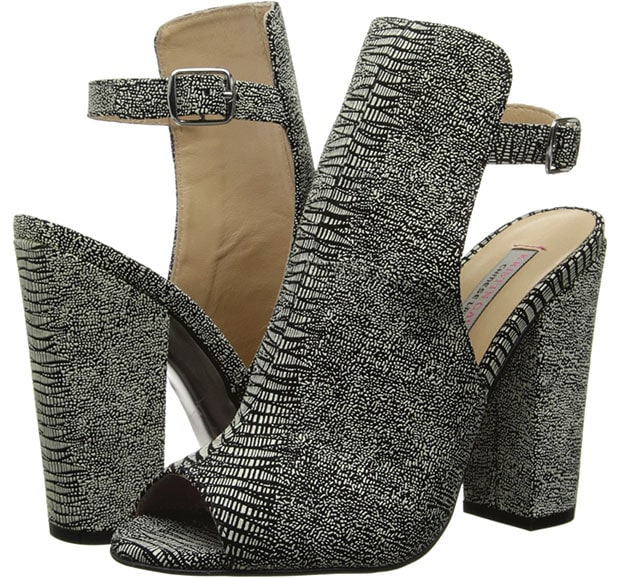 Chinese Laundry by Kristin Cavallari "Layla" Booties in Black/White Lizard