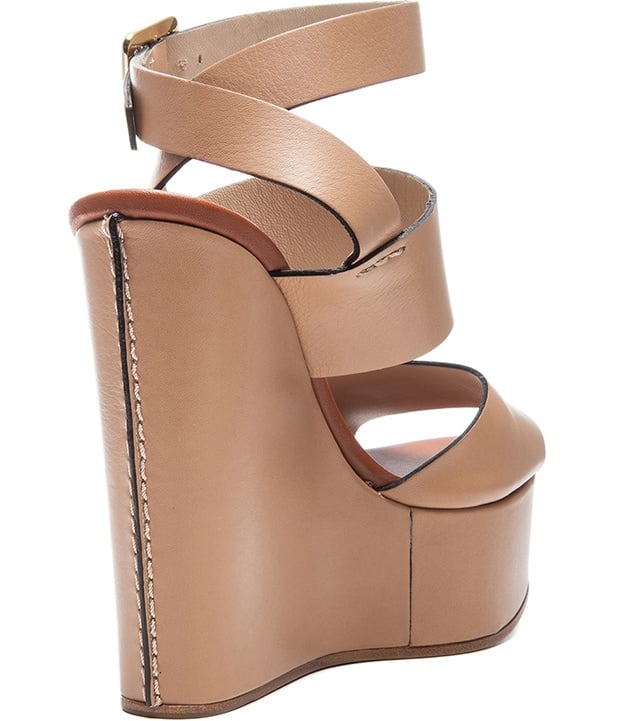 Chloe Leather Wedge Sandals