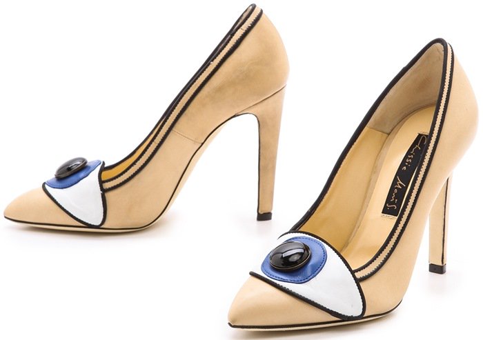 Chrissie Morris Beige Eye Pumps Nude